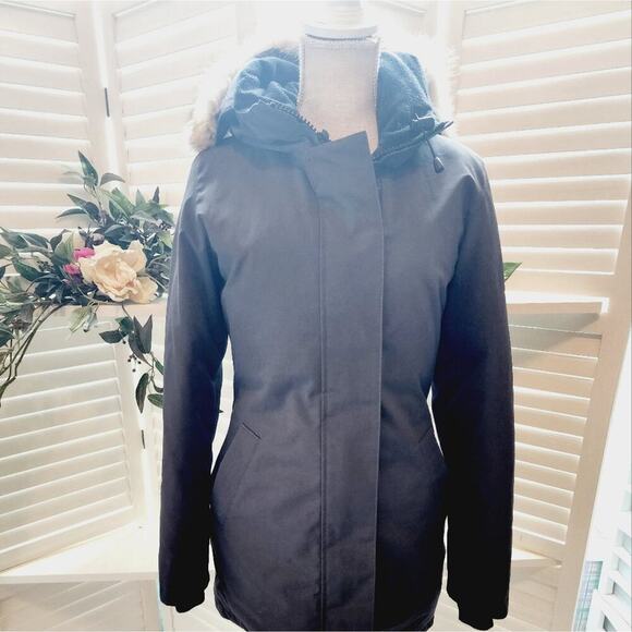 CANADA GOOSE FULLY LINED HOODED ZIP DOWN COAT SIZE SMALL - Picture 1 of 16